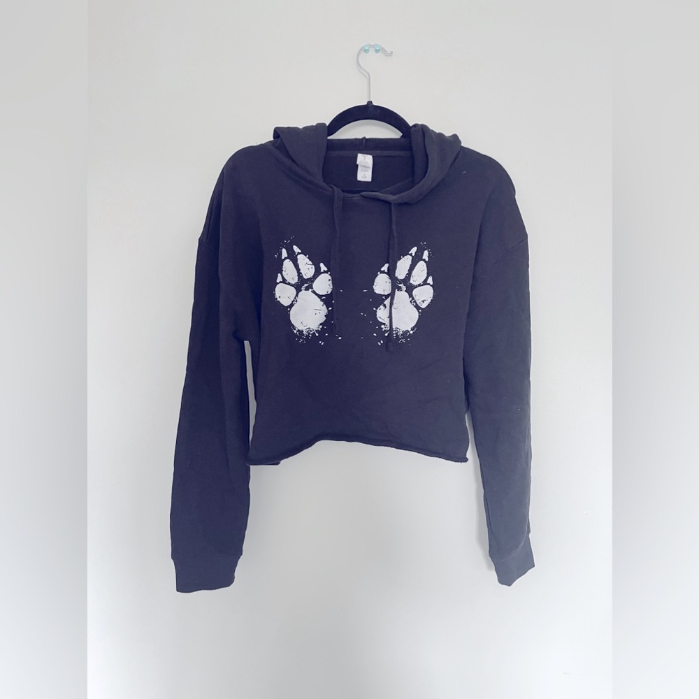 paw print crop hoodie